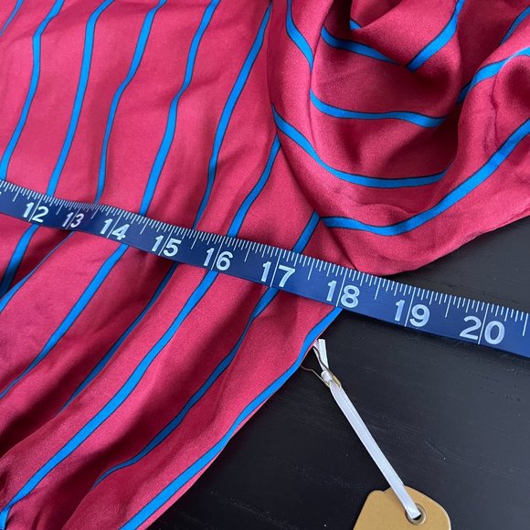 NWT Flared shoulder bishop sleeve vintage inspired striped dress sz Large - Picture 9 of 15